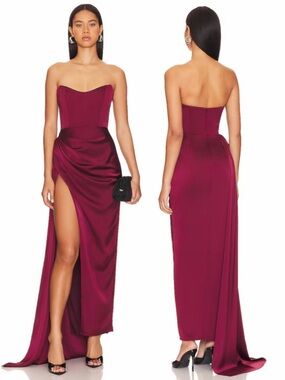 Katie May Bita Gown Maxi Dress in Bordeaux Deep Wine Size XS NEW! New with tags!